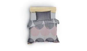 Set husa pilota + fata de perna, bumbac ranforce 100%, 155x220 cm + 80x80 cm, multicolor - Verificat A · Re-Bloom - Img 2