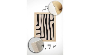 Set tablou decorativ Re-Bloom, 3 piese, MDF/lemn masiv, bej/negru, 50 x 70 cm - Img 5