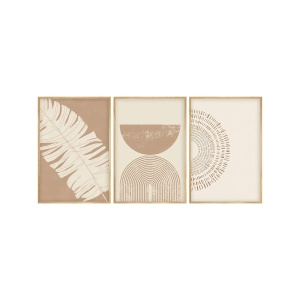 Set tablou decorativ Re-Bloom, 3 piese, MDF/lemn masiv, multicolor, 50 x 70 cm - Img 1