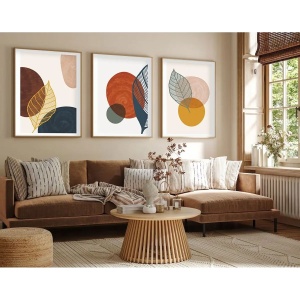 Set tablou decorativ Re-Bloom, 3 piese, MDF/lemn masiv, multicolor, 50 x 70 cm - Img 4