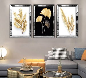 Set tablou decorativ Re-Bloom, 3 piese, MDF/plexiglas, multicolor, 50 x 70 cm - Img 2