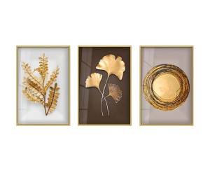Set tablou decorativ Re-Bloom, 3 piese, sticla temperata/aluminiu, multicolor, 30 x 40 cm - Img 1
