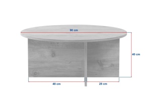 Soleil Atlantic masa cafea living 90x90x40 cm, PAL 18mm, finisaj pin atlantic, design contemporan - Verificat A · Re-Bloom - Img 4