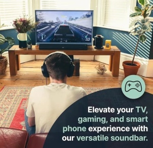 Soundbar cu Subwoofer integrat, Majority, Snowdon, 2.1, Bluetooth, PC, Wireless, AUX, 120 W, alb, Resigilat, Grad A - Img 2