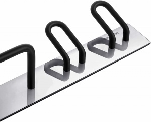 Suport de prosoape fara foraj Wangel, otel inoxidabil, negru/argintiu, 52,8 cm - Img 3
