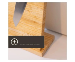 Suport magnetic pentru cutite, Dolce Mare, doua fete din bambus, XXL, 35 x 25x11 cm, Resigilat, Grad A - Img 2