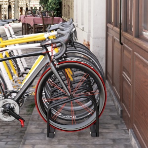 Suport parcare 6 biciclete, otel zincat Q235, modular, 179x33x27cm, Negru - Verificat A · Re-Bloom - Img 2