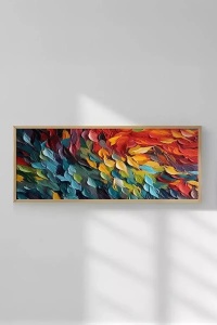 Tablou decorativ din MDF si lemn masiv 50x120 cm, MDF 2.7mm, constructie solida si usoara, design modern, multicolor - Verificat A · Re-Bloom - Img 1