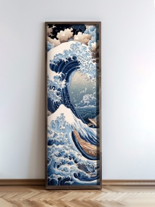 Tablou decorativ MDF/lemn pin, 40x120x3.5 cm, MDF 3mm, cadru lemn pin 100%, imprimare UV, format panoramic, multicolor - Verificat A · Re-Bloom - Img 5