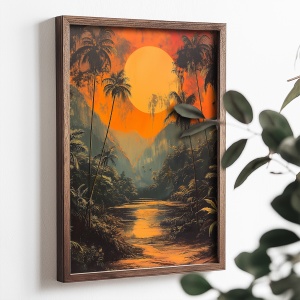Tablou decorativ model peisaj MDF/lemn 50x70x3 cm, multicolor - Verificat A · Re-Bloom - Img 3
