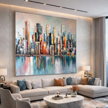Tablou decorativ panoramic 50x120 cm, panza/MDF, rama lemn, multicolor - Verificat A · Re-Bloom - Img 2