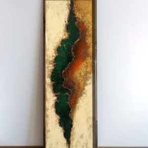Tablou decorativ Re-Bloom, lemn masiv/MDF, multicolor, 40 x 120 x 3,5 cm