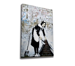 Tablou decorativ Re-Bloom, lemn/panza, alb/negru, 50 x 70 cm