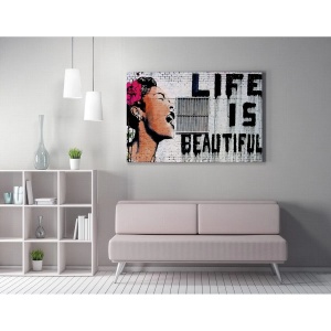 Tablou decorativ Re-Bloom, lemn/panza, multicolor, 50 x 70 cm - Img 3