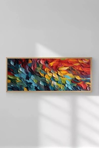 Tablou decorativ Re-Bloom, MDF/lemn masiv, multicolor, 50 x 120 cm
