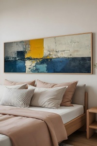 Tablou decorativ Re-Bloom, model abstract, MDF/lemn masiv, multicolor, 50 x 120 cm - Img 4