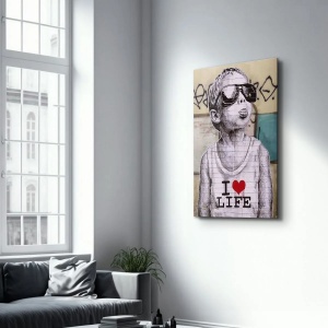 Tablou decorativ Re-Bloom, model copil, sticla temperata, multicolor, 46 x 72 cm - Img 2