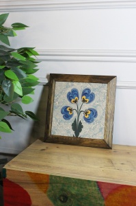 Tablou decorativ Re-Bloom, model floral, piatra/lemn, multicolor, 26 x 26 cm - Img 2