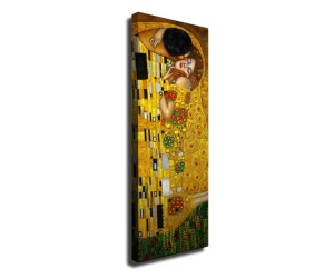 Tablou decorativ Re-Bloom, model Sarutul, lemn/panza, multicolor, 30 x 80 cm