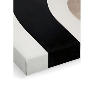 Tablou decorativ Re-Bloom, panza/lemn, alb/negru/bej, 40 x 60 cm - Img 2