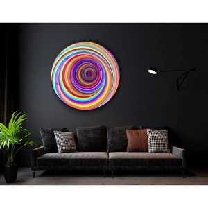Tablou decorativ Re-Bloom, sticla calita, multicolor, 80 x 80 cm - Img 5