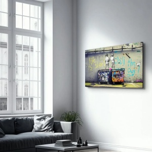 Tablou decorativ Re-Bloom, sticla temperata, multicolor, 46 x 72 cm - Img 2