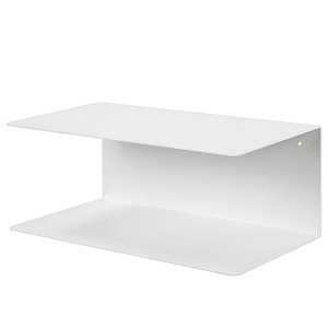 Targon set 2 rafturi perete 35x14x20 cm, metal vopsit pulbere, alb - Verificat A · Re-Bloom