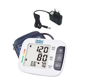 Tensiometru Profesional de brat , complet automat Perfect Medical cu adaptor la priza , avizat , Indicarea valorilor masurate in conformitate cu parametrii stabiliti de Organizatia Mondiala a Sanatatii (OMS), Resigilat, Grad A - Img 3