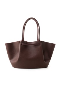 Vince Camuto geanta tote piele ecologica, 27x52x13 cm, inchidere capse, detalii aurii, logo, visiniu - Verificat A · Re-Bloom - Img 2