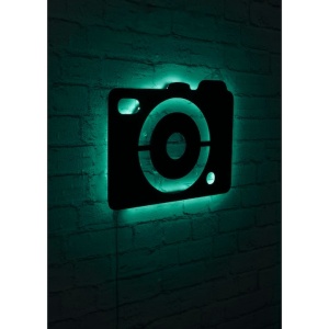 Wallity decor de perete LED Dani, MDF 2.7mm, 40x30 cm, 60 LED/m, adaptor 12V 1A, cablu 375 cm, 20.16W, negru - Verificat A · Re-Bloom - Img 2