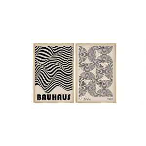 Wallxpert set 2 tablouri decorative cu rama, 2x50x70 cm, MDF 3mm, cadru lemn solid 2 cm, multicolor - Verificat A · Re-Bloom