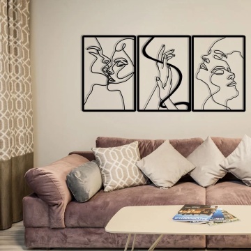 Wallxpert set 3 piese decor de perete 109x50 cm, metal 100% grosime 1.2mm, negru - Verificat A · Re-Bloom - Img 4