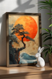 Wallxpert tablou decorativ inramat MDF 35x47x3.5 cm, cadru brad 100%, design modern, multicolor - Verificat A · Re-Bloom - Img 2