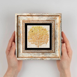 Wallxpert tablou decorativ pe piatra, 20x20 cm, piatra 100% grosime 1cm, cadru lemn 100% grosime 2cm, imprimare UV, multicolor - Verificat A · Re-Bloom - Img 4