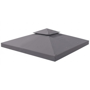 Acoperis de rezerva foisor 3x3m, doua niveluri, poliester PA, rezistent UV, Bej - Verificat A · Re-Bloom