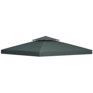 Acoperis de schimb pentru foisor Re-Bloom, poliester, 3x3 m, tesatura margine 18 cm, gri antracit - Verificat A · Re-Bloom