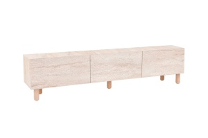 Alvin Travertine comoda TV living 180x42x31.4 cm, PAL 18mm, finisaj travertin, stil contemporan - Verificat A · Re-Bloom