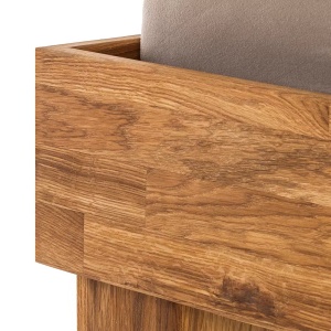 AresWOOD cadru pat 90x200 cm, lemn masiv stejar uleiat, 37 cm inaltime, dezasamblat - Verificat A · Re-Bloom - Img 4