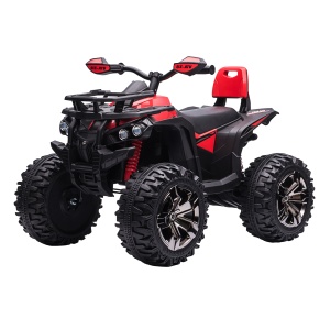 ATV electric copii Re-Bloom, 12V 10AH, metal/PP, 100x65x73 cm, faruri+pedale, 3-8 km/h, autonomie 45 min, varsta 3-5 ani, 30 kg, rosu/negru - Verificat A · Re-Bloom