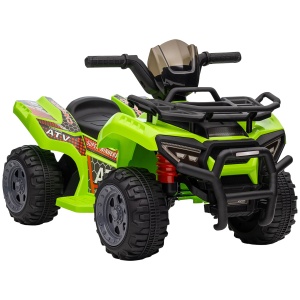 ATV electric pentru copii, baterie 6V, pedale si faruri functionale, metal/polipropilena, verde, 66 x 44 x 42 cm, Resigilat, Grad A