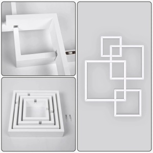 Belle Vous set 4 rafturi perete suspendate cub, MDF, dimensiuni 15-30 cm, alb - Verificat A · Re-Bloom - Img 3