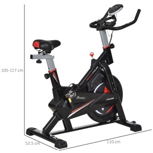 Bicicleta Fitness Cardio Re-Bloom, ecran LCD, otel/ABS, negru, 53 x 105 x 105-117 cm, Resigilat, Grad A - Img 3