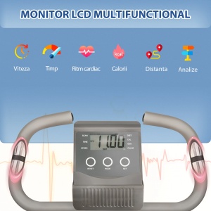 Bicicleta fitness pliabila 2 in 1 Re-Bloom, 8 nivele de rezistenta, otel/ABS, gri, 97 x 51 x 115 cm, Resigilat, Grad A - Img 4