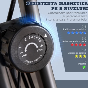 Bicicleta fitness pliabila 2 in 1 Re-Bloom, 8 nivele de rezistenta, otel/ABS, verde/negru, 97 x 51 x 115 cm, Resigilat, Grad A - Img 3