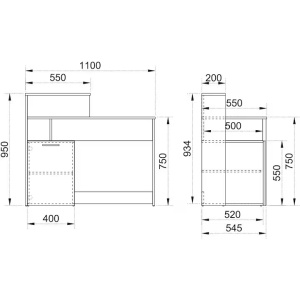 Birou Irim Beta, 110x54.5x75 cm, Sonoma, Resigilat, Grad B - Img 2