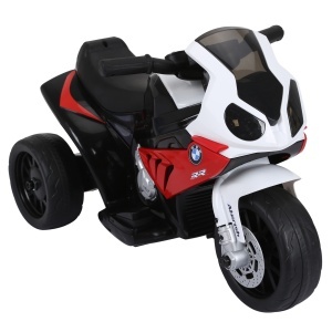 BMW S1000RR motoreta electrica copii, 3 roti, lumini si sunete, licenta oficiala, Rosu/Alb/Negru - Verificat A · Re-Bloom