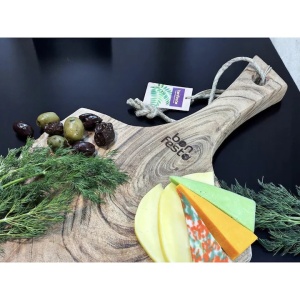 Bonfesto Premium tocator in forma de frunza, lemn acacia, 57x30x2.5 cm, dintr-o singura bucata, maner integrat - Verificat B · Re-Bloom - Img 3