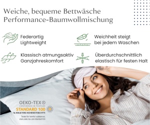 Cearsaf cu elastic Sleep Mantra, bumbac/poliester, alb, 140 x 200 x 30 cm - Img 5