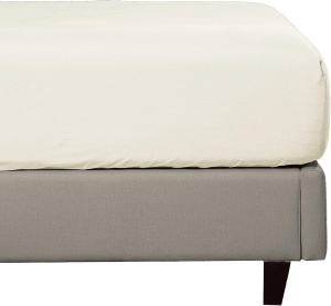 Cearsaf cu elastic Sleep Mantra, poliester/bumbac, fildes, 200 x 200 x 30 cm