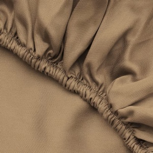 Cearsaf de pat cu elastic, bumbac 100%, 100x200+40 cm, lavabil 30°C, maro deschis - Verificat A · Re-Bloom - Img 4